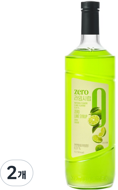 네이쳐티 zero 라임 시럽, 2개, 1L