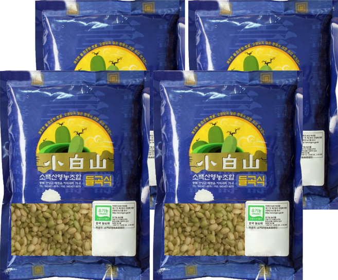 소백산영농조합 유기농 찰녹미, 4개, 500g