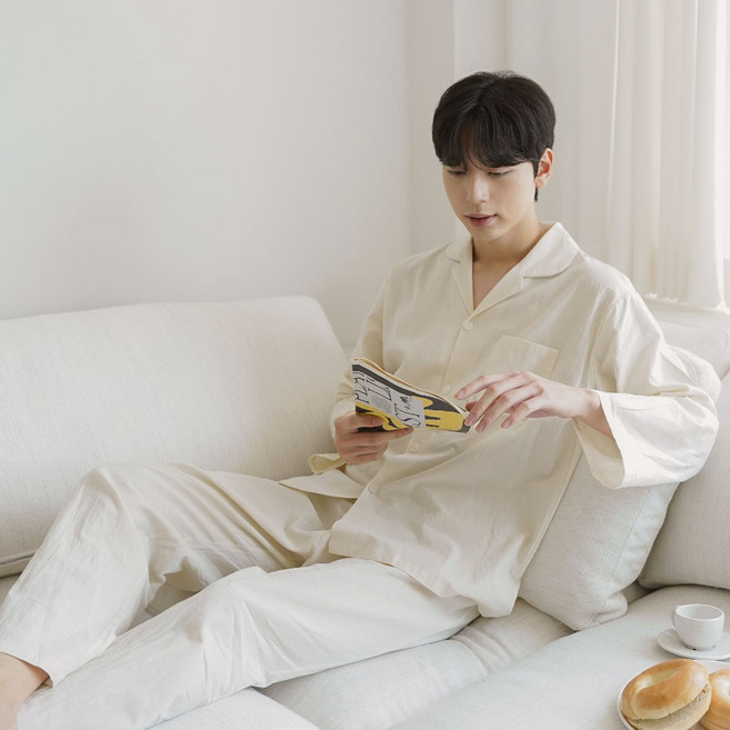 어나더디 남성용 네이처 코튼 잠옷 세트