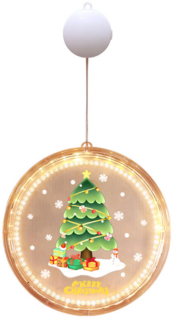 3D 吸盤式掛燈 聖誕裝飾燈 壓克力板+PS+LED 22公分, 聖誕樹