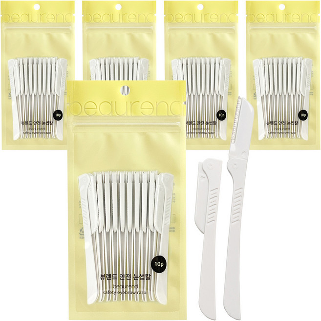 래쉬톡 접이식 눈썹 칼, 백색, 50개