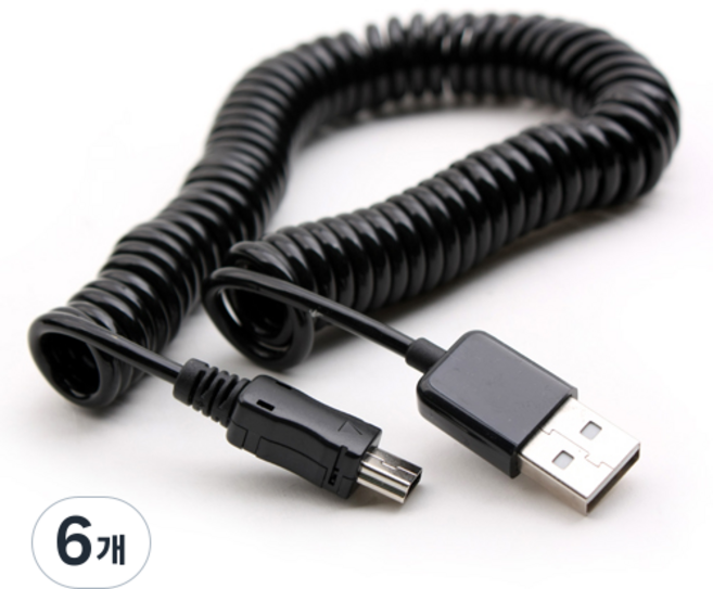 Coms A型-5針 USB 2 to Mini 彈簧傳輸線 30cm~3m NA882, 6個