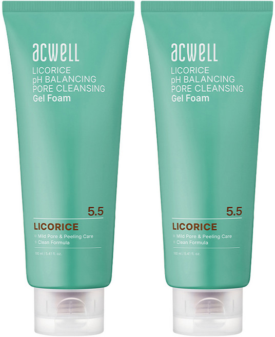 아크웰 감초수 피에이치 밸런싱 포어 클렌징 젤 폼, 160ml, 2개
