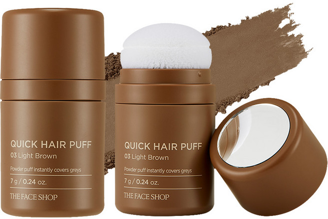 더페이스샵 퀵 헤어 퍼프 7g, 03라이트브라운, 1개