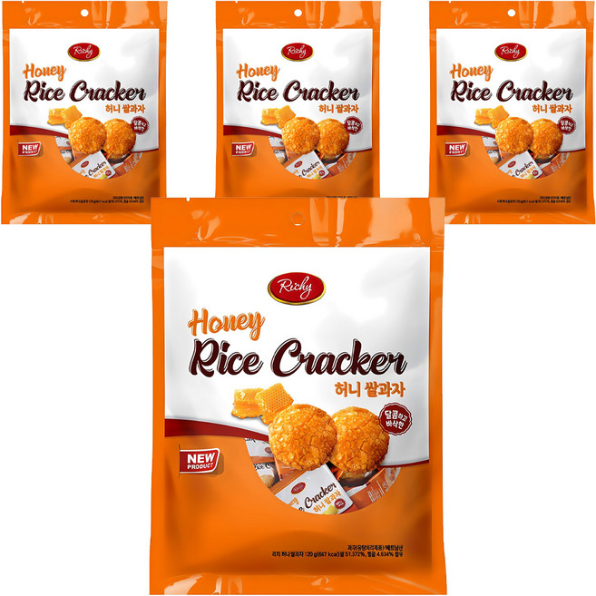 리키 허니 쌀과자, 120g, 4개