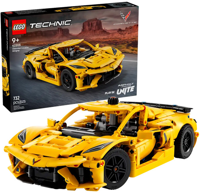 LEGO 42205 動力科技 雪佛蘭克爾維特 Chevrolet Corvette Stingray Car Chevrolet Corvette Stingray Car, 1盒, 雪佛蘭克爾維特 黃色