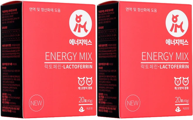 아이앤지메딕스 반려동물 에너지믹스 영양제, 40g, 면역/항산화, 2개 - 쿠팡