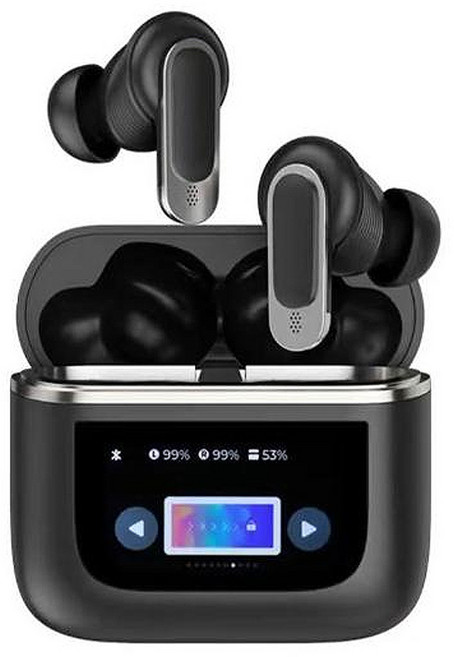 DTAudio 觸控屏雙降噪藍芽耳機 觸控螢幕 ANC/ENC降噪, 黑色, DTA-YX27B