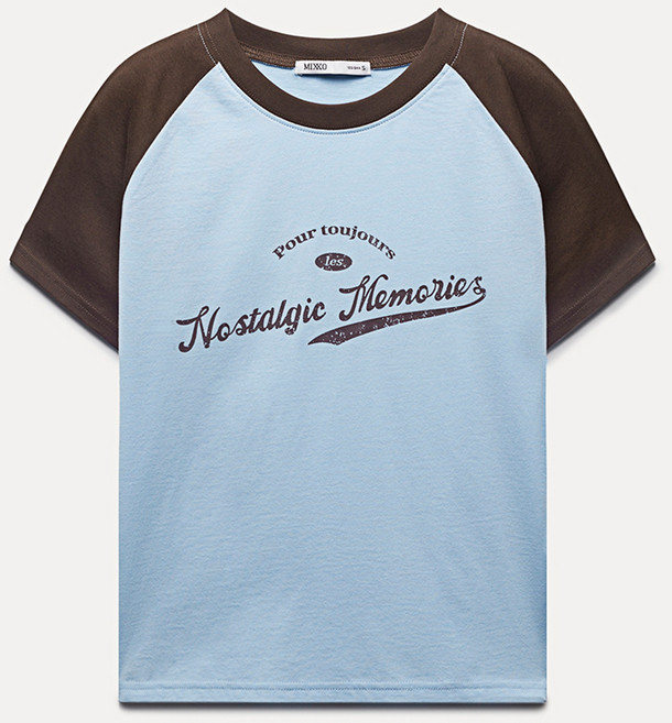 미쏘 여성용 래글런 슬림핏 면 티셔츠