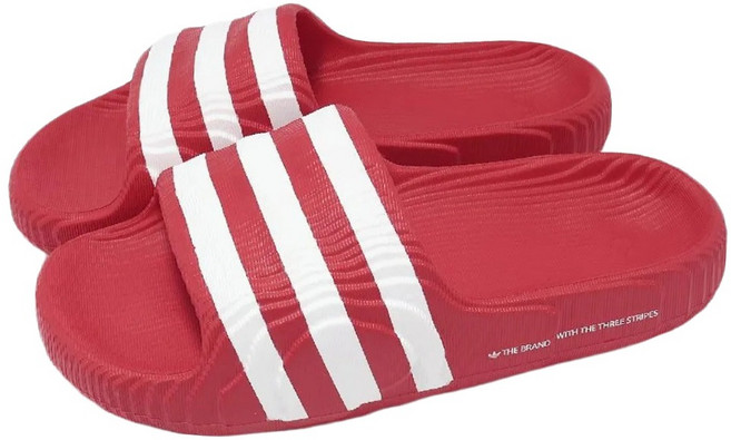adidas 愛迪達 男女款 ADILETTE 22 拖鞋 IG9259, 紅色 + 白色, 22.5cm