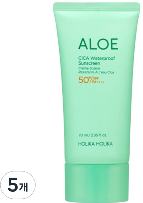 홀리카홀리카 알로에 시카 워터프루프 선크림 SPF50+ PA++++, 70ml, 5개