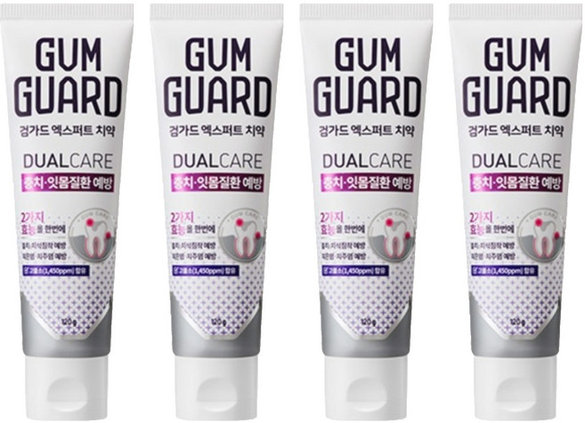 검가드 엑스퍼트 치약, 120g, 4개