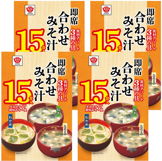 Masuya Miso 升屋 15食入綜合即食味噌湯, 300g, 4袋