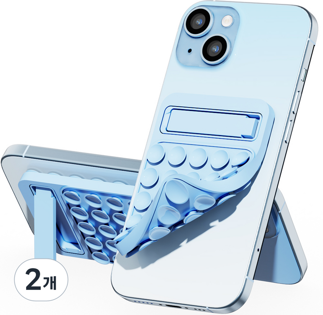 누아트 흡착패드 실리콘 양면 흡착식 멀티 부착 거치대, 스카이블루, 2개