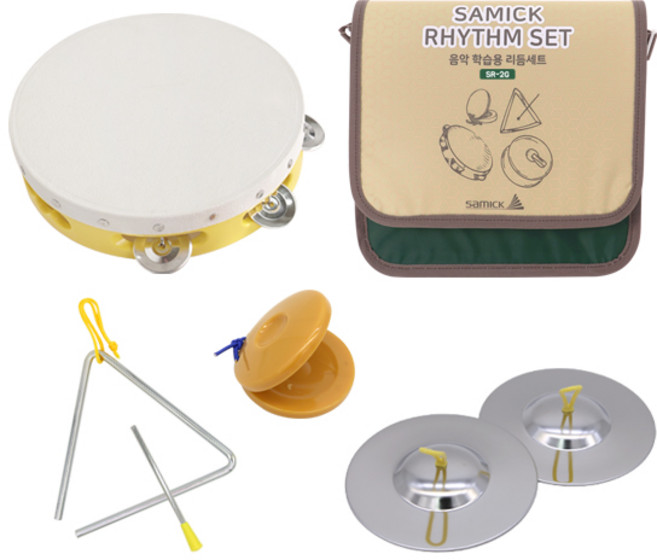 삼익악기 음악 학습용 리듬세트 SR-2/G, BEIGE + GREEN, 1개
