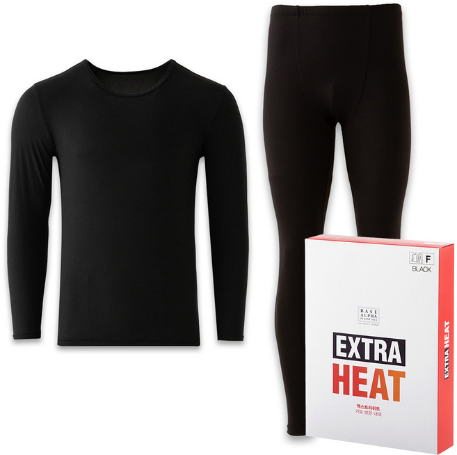 베이스알파에센셜 남성용 엑스트라히트 기모 보온 내의 상하의 세트