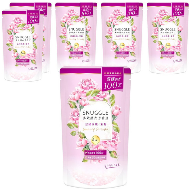 Snuggle 熊寶貝 芳香豆 補充包 法國玫瑰 + 茉莉, 300ml, 6包