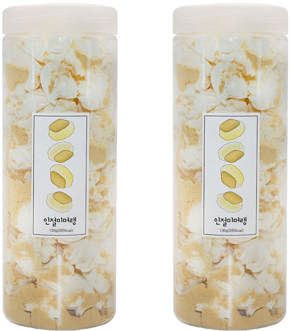 설롱디저트 솜사탕 통머랭쿠키 인절미맛 1000ml, 130g, 2개