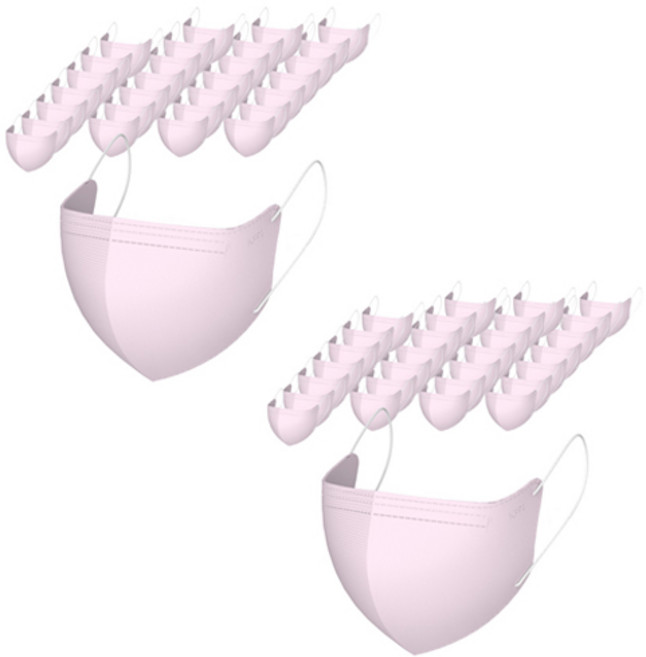 가드데이 KF94 새부리형 황사방역 컬러 마스크 대형, 핑크, 2개, 100매입