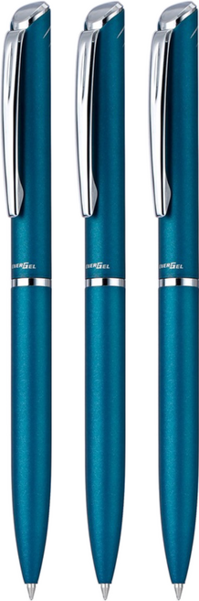 Pentel 飛龍文具 ENERGEL ES 極速鋼珠筆 BLP2005S-AT, 青綠色, 3支