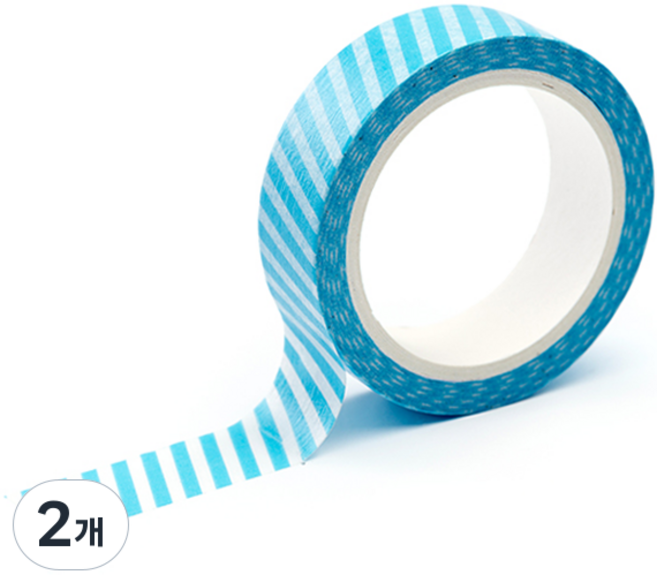 프린텍디자인 마스킹 테이프 15mm x 10m, 블루 슬래시(DM11-1510), 2개