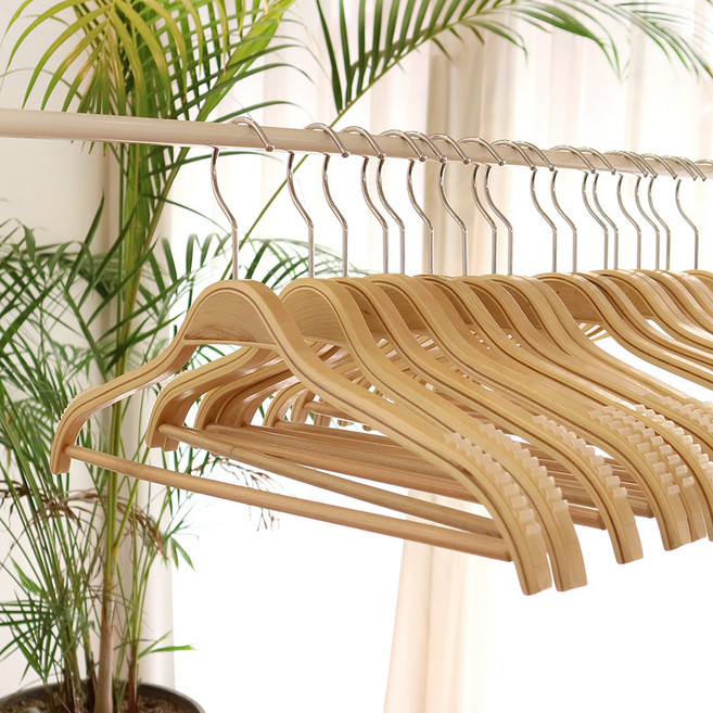 WhiteRabbit 프리미엄 논슬립 원목 옷걸이, 내츄럴, 20개