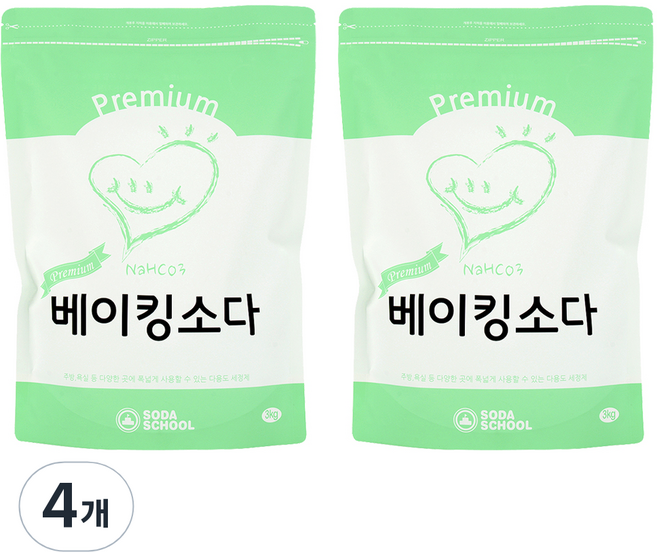 소다스쿨 프리미엄 베이킹소다, 3kg, 4개