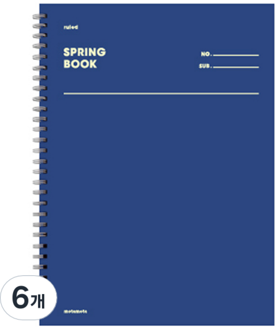 모트모트 스프링북 스퀘어드 노트, 미라클오션, 6개