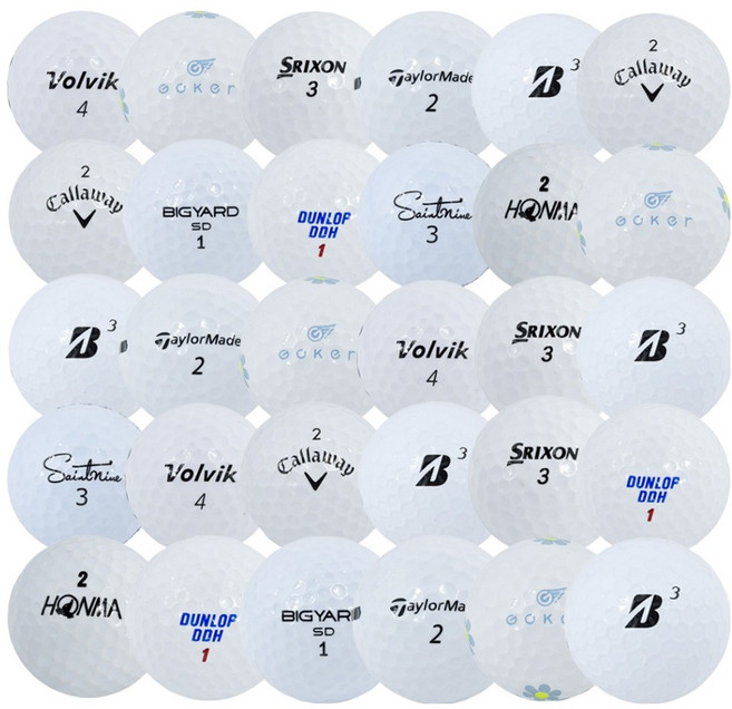 유명브랜드 혼합 AA급 로스트볼, 흰색, 30개