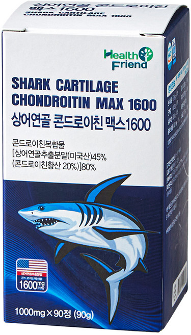 Health Friend 鯊魚軟骨軟骨素 Max 1600 90g, 90錠, 1個