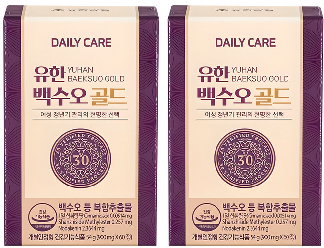 유한양행 백수오 골드 54g, 60정, 2개