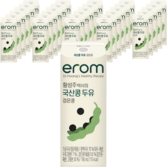 이롬 황성주 검은콩 두유, 190ml, 72개