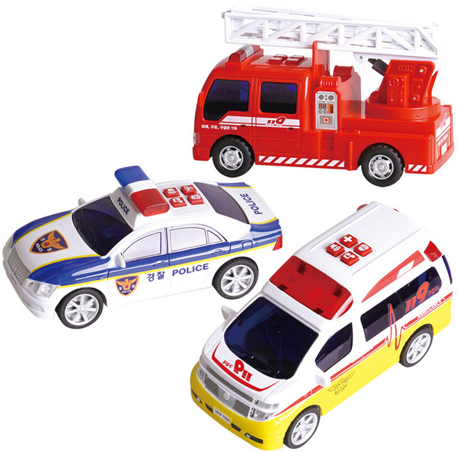 바니랜드 출동 구조대 장난감 작동완구 3종 세트, 혼합색상, 1세트