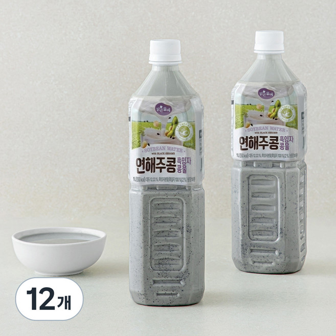 맑은물에 연해주콩 흑임자 콩물, 1L, 12개