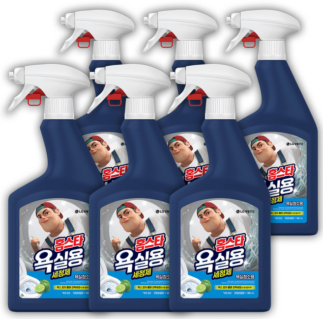 엘지 홈스타 욕실용 세정제 라임바질향, 900ml, 6개