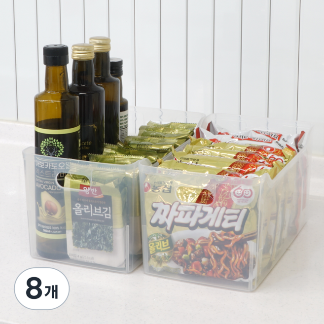 엠비코 국산 다용도 하프트레이, 투명, 8개