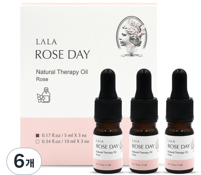라라로즈데이 퍼퓸 오일 로즈, 5ml, 6개