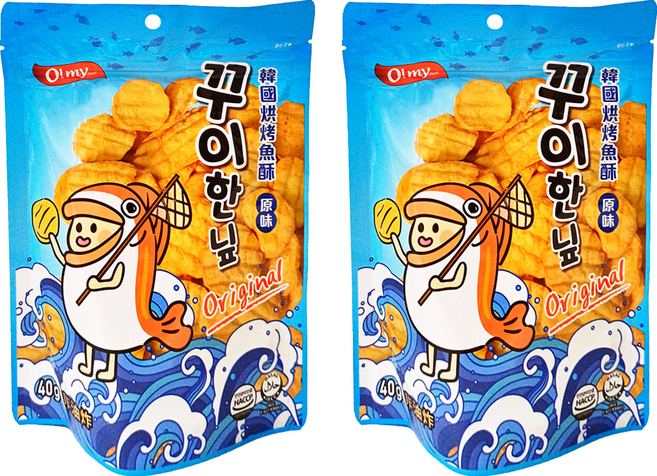O my food 歐邁福 烘烤魚酥 經典原味, 40g, 2包