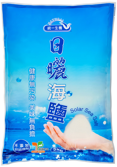 統一生機 日曬海鹽, 2kg, 1袋