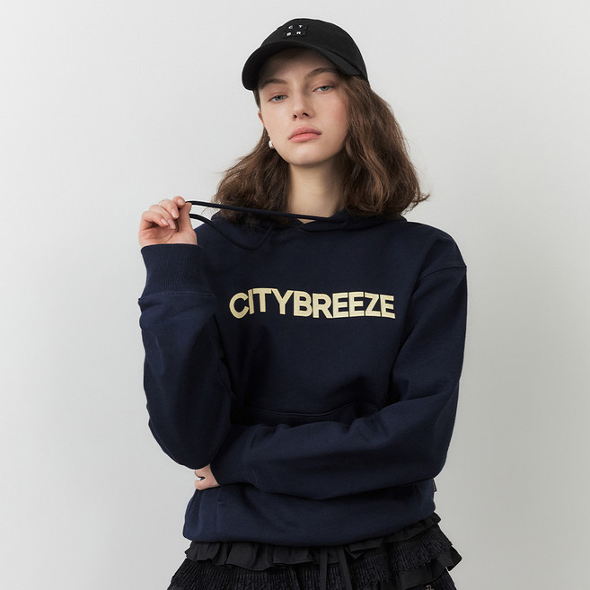 citybreeze 女款 CUH1 裂紋 Logo 寬鬆版型連帽T恤 CUH1SW03