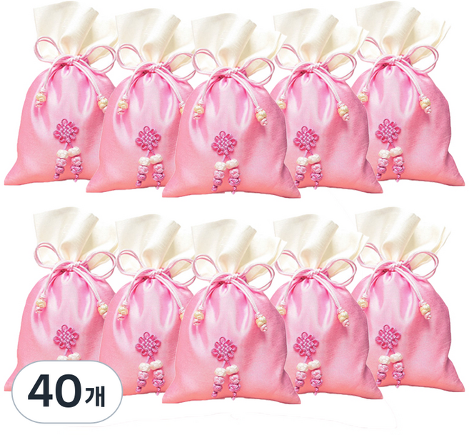 包裝網 傳統福袋 基本款 中, 40個, 09 淺紅豆色