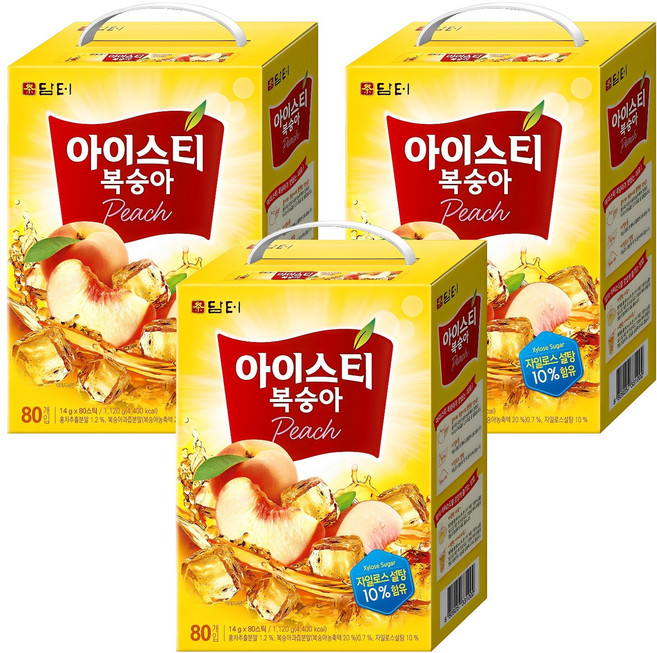담터 아이스티 복숭아, 14g, 80개입, 3개