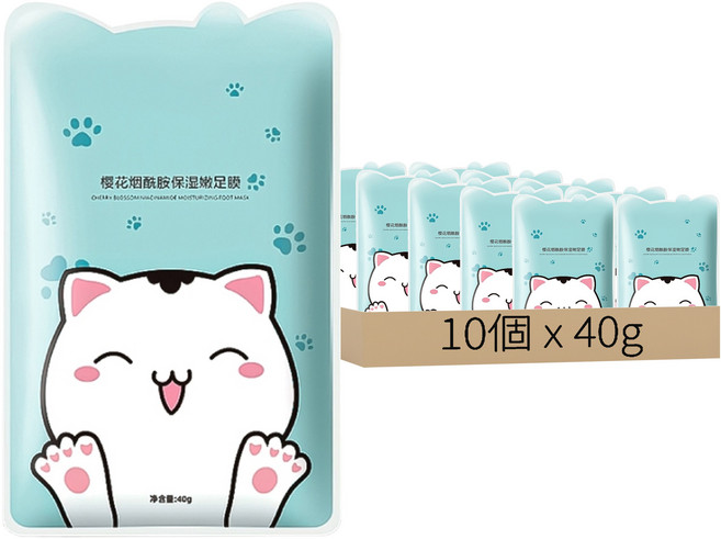 小麥購物 貓咪足膜 S342 藍色, 40g, 10個, 1組