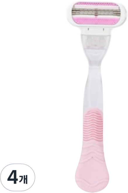 라델리 여성용 심플 제모 면도기 분홍색 면도날 미포함, 4개, 1개입
