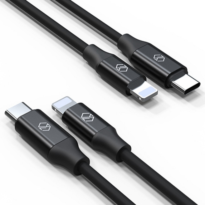 신지모루 C to 라이트닝 PD 고속충전 케이블, 2m, 블랙, 2개