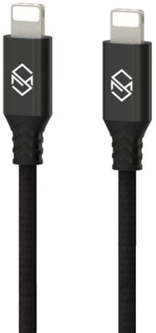 신지모루 더치 패브릭 아이폰 고속충전 케이블, 2m, 블랙, 2개