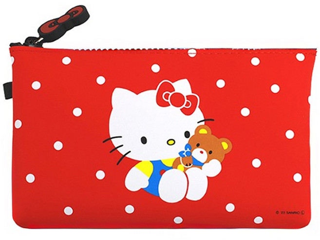 Hello Kitty 凱蒂貓 矽膠零錢包 紅色圓點
