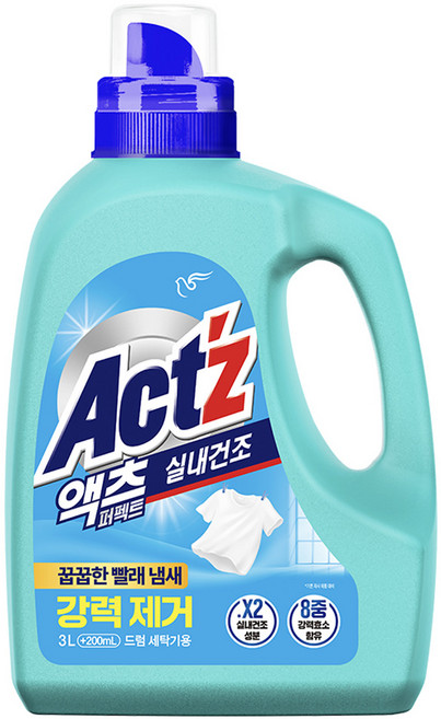 액츠 퍼펙트 실내건조 드럼용 프레시 플로럴향 액상세제 본품, 3.2L, 1개