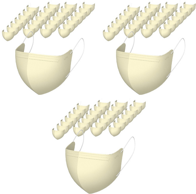 가드데이 KF94 새부리형 황사방역 컬러 마스크 대형, 베이지, 3개, 100매입