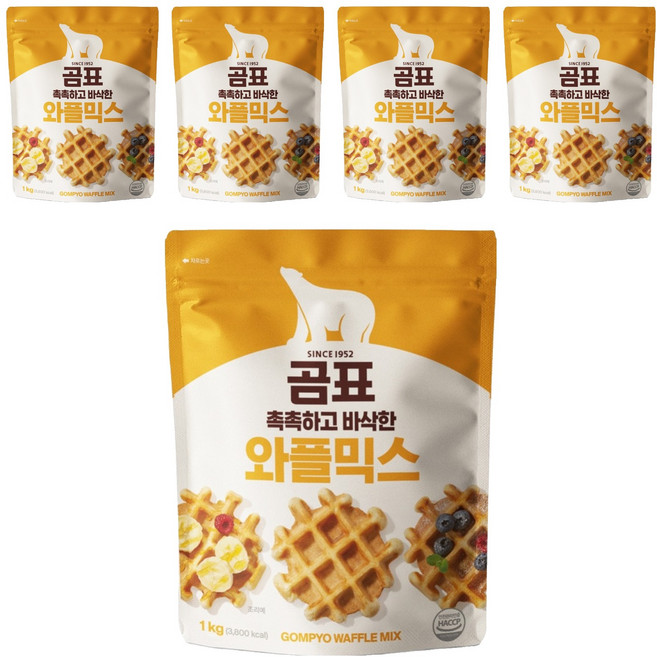 곰표 와플 믹스, 1kg, 5개